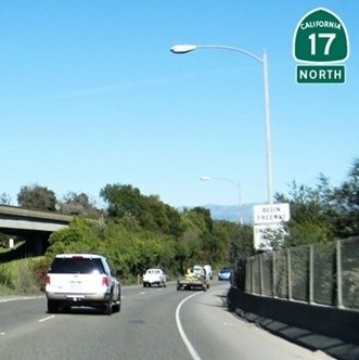 CLICK to continue on Highway 17 North at Santa Cruz Avenue