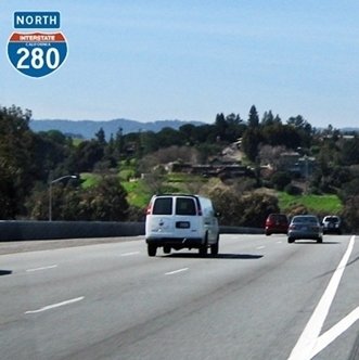 CLICK to continue on Highway 280 North at Page Mill Road