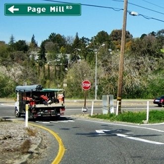 CLICk to go LEFT on Page Mill Road from Highway 280 North