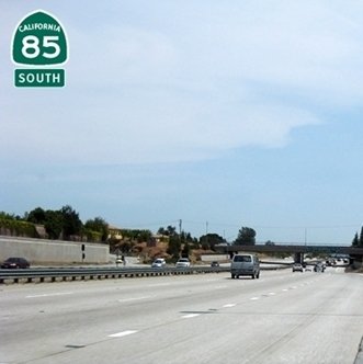 CLICK to continue on Highway 85 South at Winchester Blvd