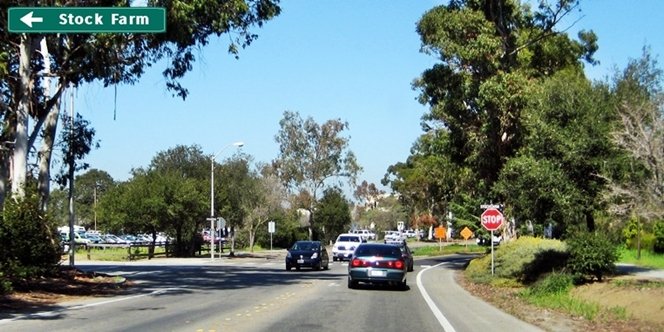 CLICK to continue: Left on Stock Farm from Campus Loop