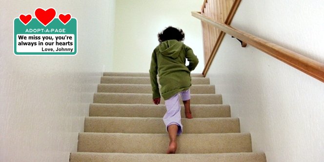 CLICK to continue: Sofia walking up the stairs